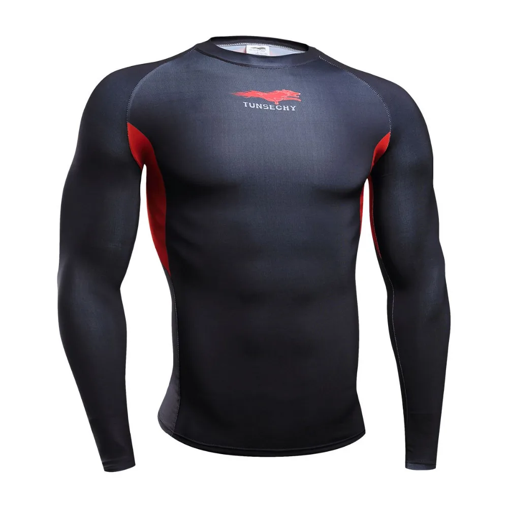 Cycling shirt New Arrival Compression Shirts Bodybuilding Skin Tight Long Sleeves Quick Dry Clothings Colorquick Bodybuild C | Спорт и