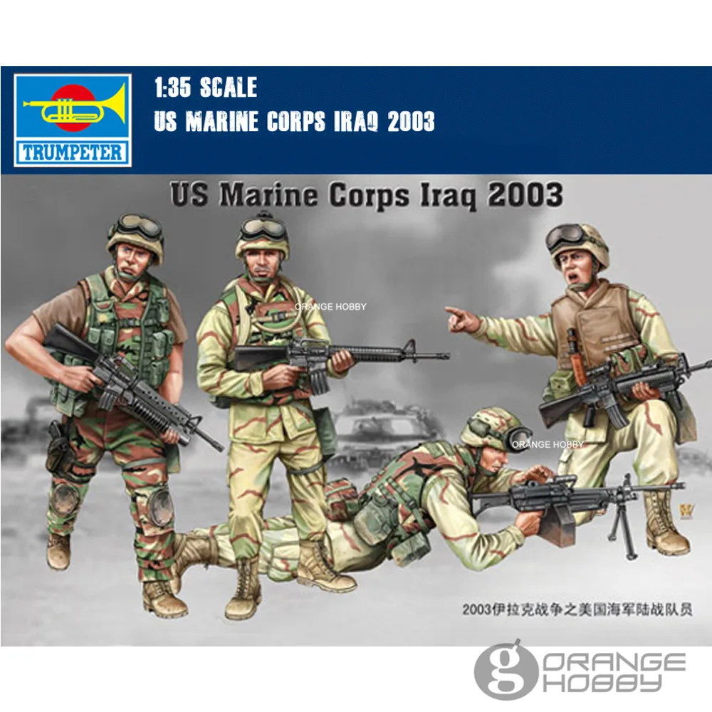 OHS Trumpeter 00407 1/35 конструктор морской пехоты США Ирак 2003 миниатюрная сборка военные