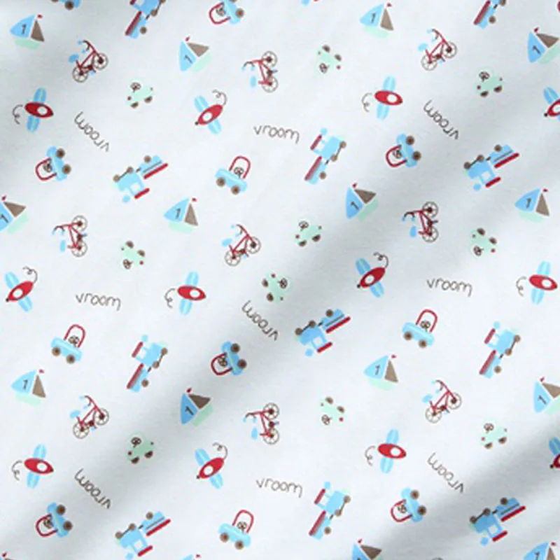Симпатичная 50x105 см мультяшная велосипедная Самолетная машина корабль 100% хлопок