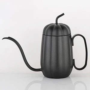 Black 450ml Кофейник из нержавеющей стали, чайник-капельница, кофейник, чайник-капельница из нержавеющей стали, креативная форма тыквы 450 мл - Цвет: Black 450ml