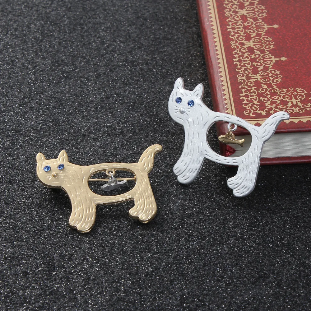 DoreenBeads защитные значки броши для кошек животных золотое серебряное покрытие
