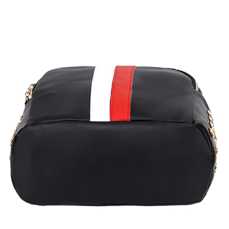 Fashion day pack женщины рюкзак черный сумка с заклепками Повседневная Золотой молнии