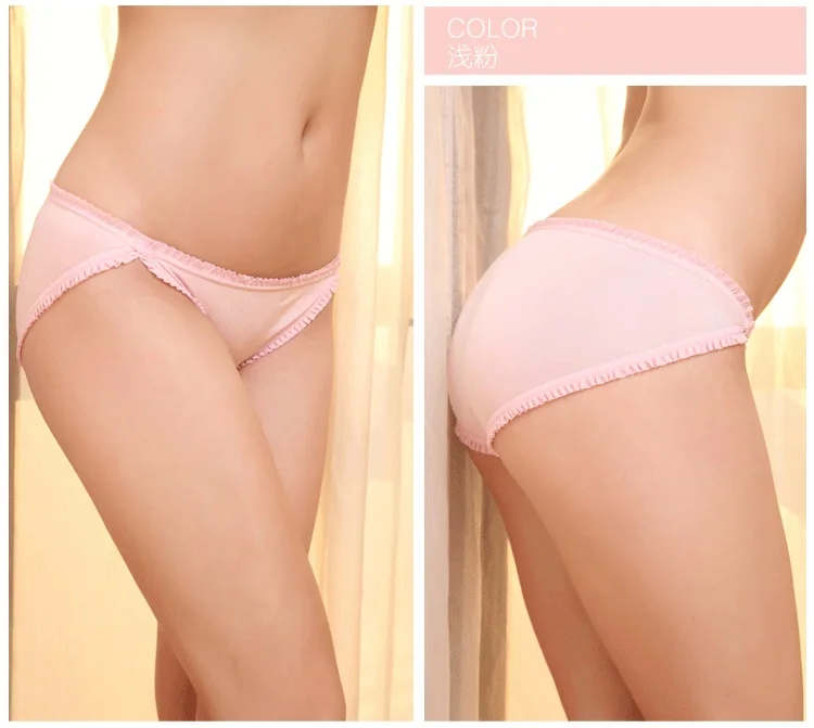 Women Underwear Briefs Low Waist Real Silk Seamless Sexy Underwear Panties Seamless Briefs Female Underpants 2209