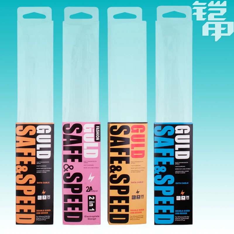 Пластиковая упаковочная коробка для 1 м USB зарядных кабелей iphone 7/7 Plus/Samsung S6 кабели