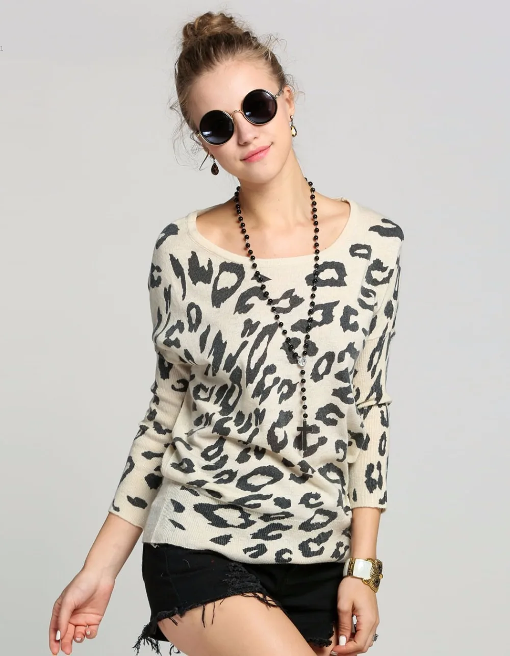 New Высокого Качества Женщины Свитера Мода Длинным Рукавом Печати О-Образным