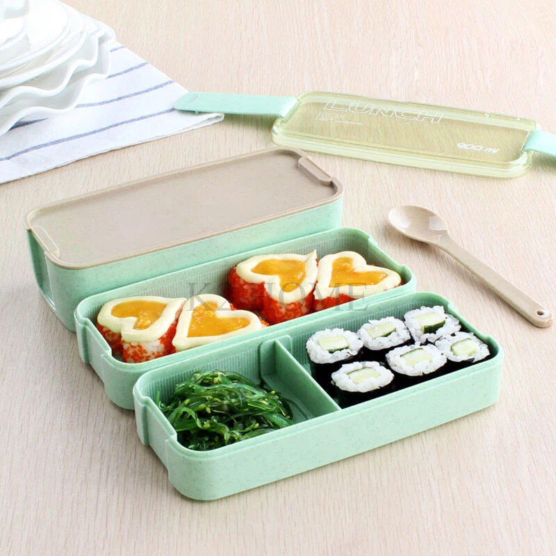Трехслойная коробка для ланча Bento герметичный контейнер хранения еды готовый