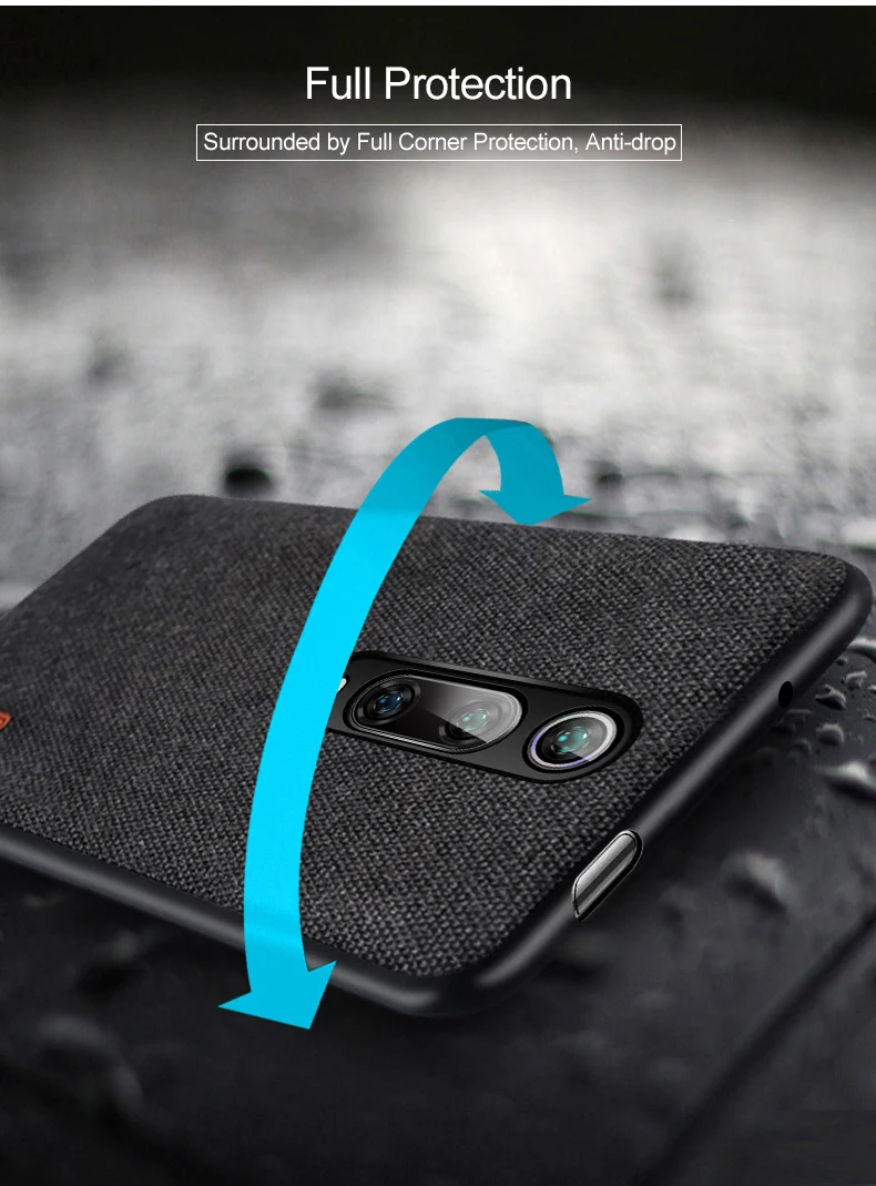 Для Xiaomi mi 9T Pro Чехол защитный тканевый силиконовый чехол для задней панели capas MOFi global mi 9T деловой чехол