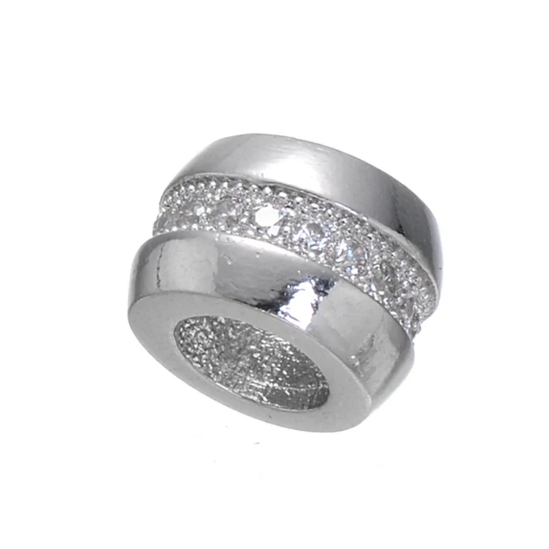 Фурнитура для ювелирных изделий 7 мм большое отверстие металлическая распорка CZ