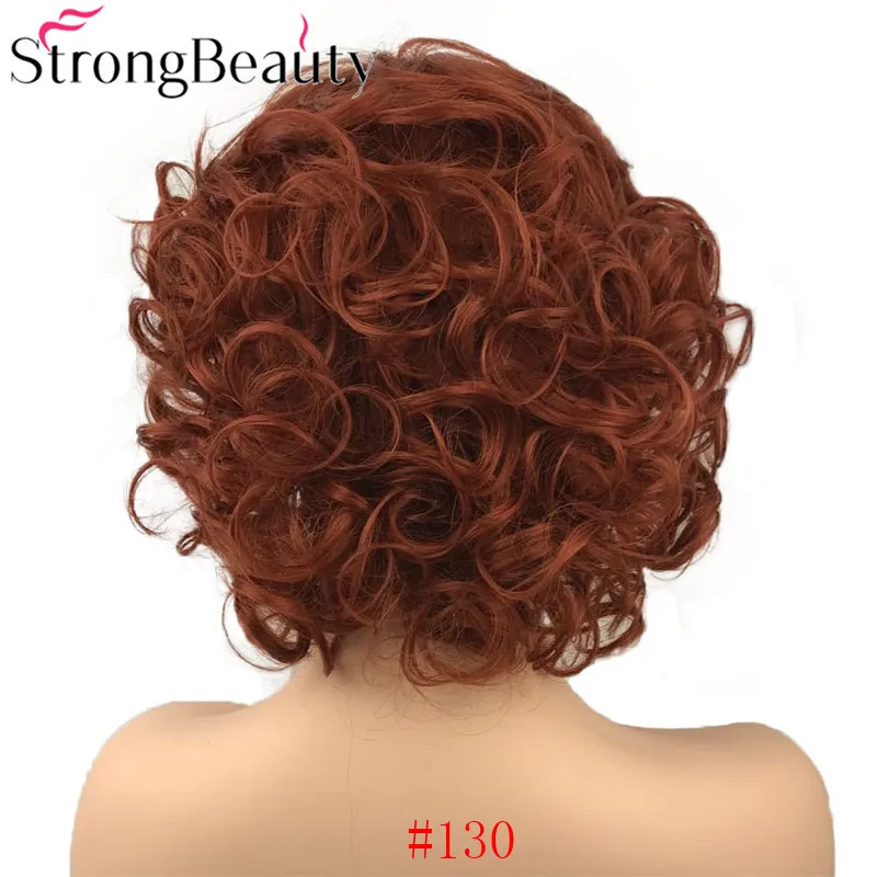 130 StrongBeauty Короткие вьющиеся синтетические парики термостойкие волосы для женщин парик - Цвет: 130