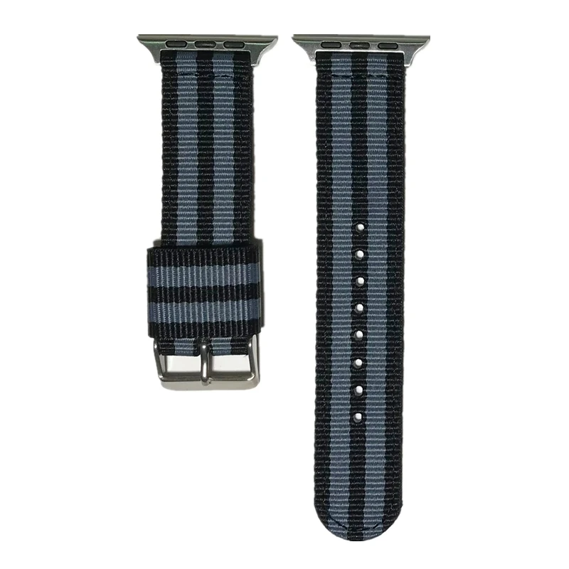 Ремешок спортивный для Apple Watch Band 42 мм 38 нейлоновый полосатый браслет iWatch 4 44 40