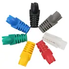 100pcs colorful RJ45 Cap Connector CAT5E CAT6 RJ45 Plug Ethernet Network Cable Strain Relief Boots RJ-45 plugs Socket boot caps