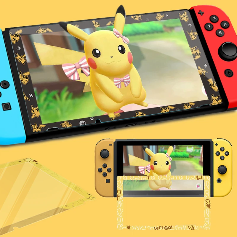 Для nintendo Switch NS консоль Экран протектор Закаленное Стекло игра детская футболка с принтом "Let's Go Пикачу Иви красочный ультра Protetor с пленочным покрытием
