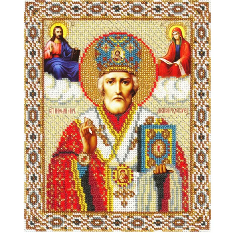 5D DIY Round Diamond Painting Cross Stitch Religion Pictures Leader Embroidery Kit Rhinestones Handicrafts Home Decor | Дом и сад