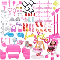 1 set dolls accessories shoes sofa stroller jewelry miniature furniture for 30cm doll accessories for dolls toys for girls