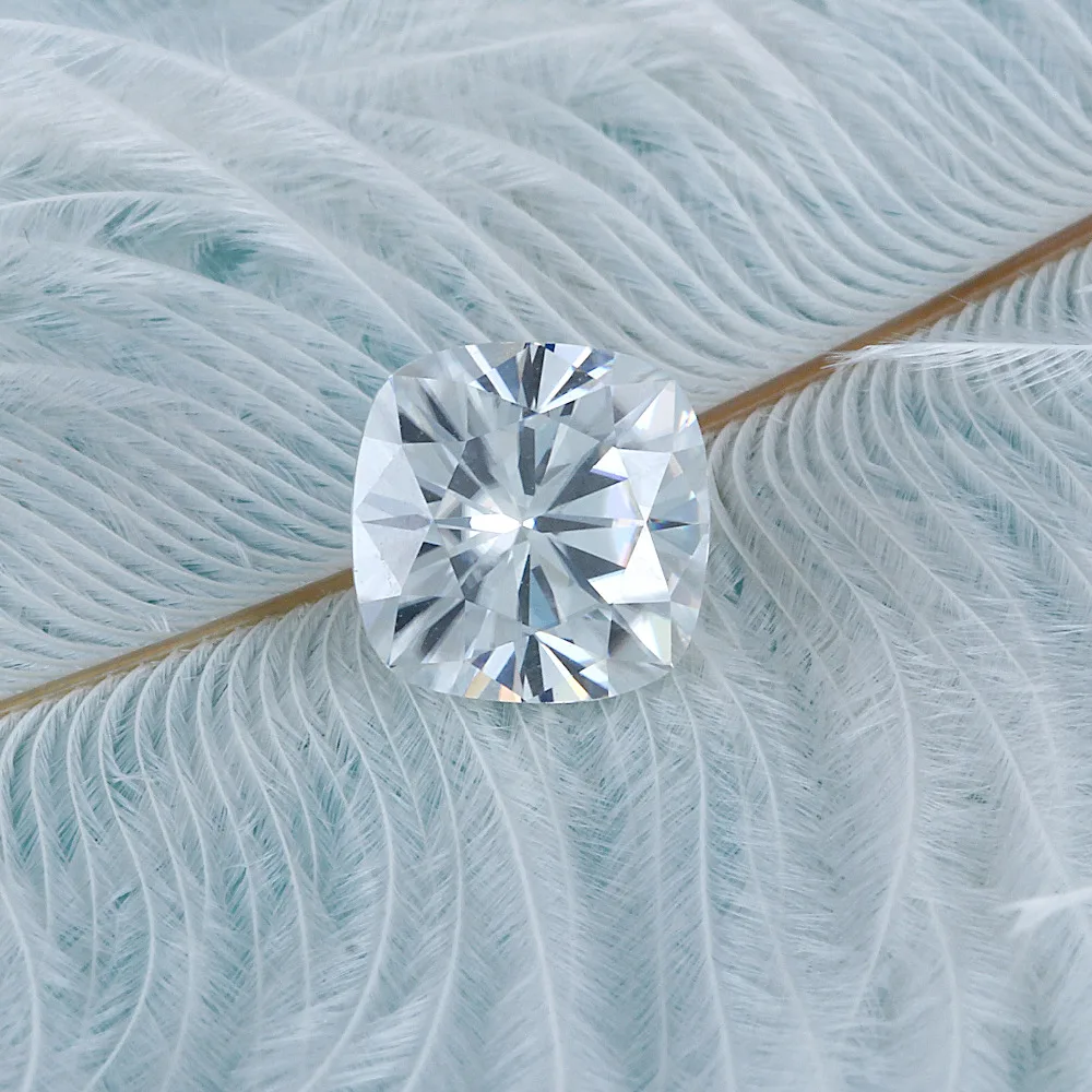 Прозрачные камни 7 5 мм * 2 карат F цвет подушки вырезать moissanite свободные Moissanite