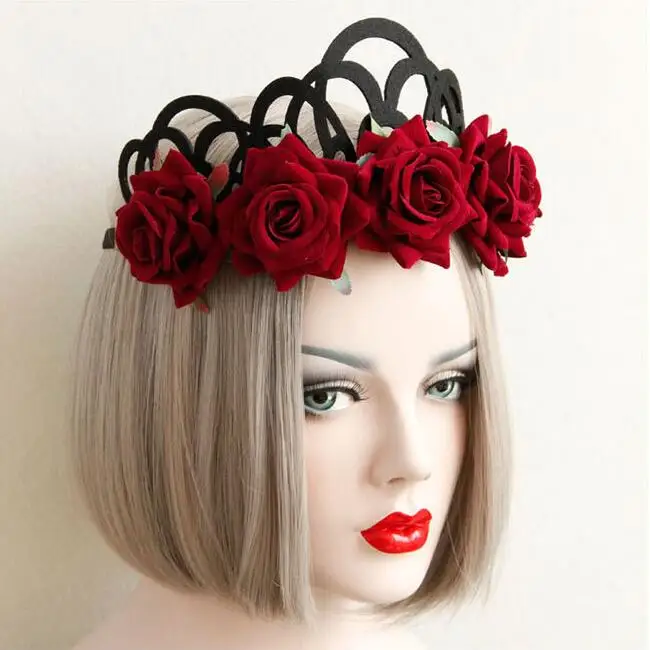 Европейская мода винтажная Королевская роза гирлянда ручная работа для девочек