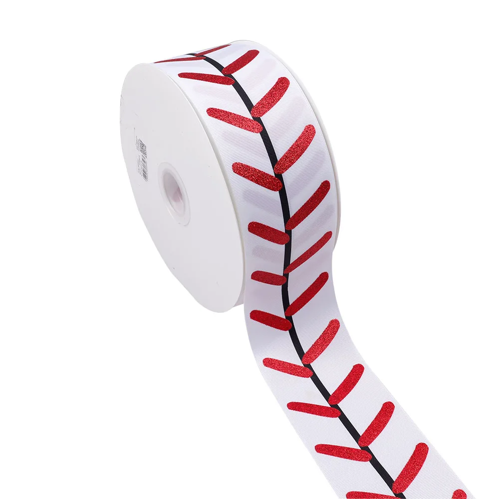 

2Yards 3"(75mm) Grosgrain Ribbon Red Branch Printed Sports Style Tape DIY Hair Bows Gift Wrapping Decoration Accessories