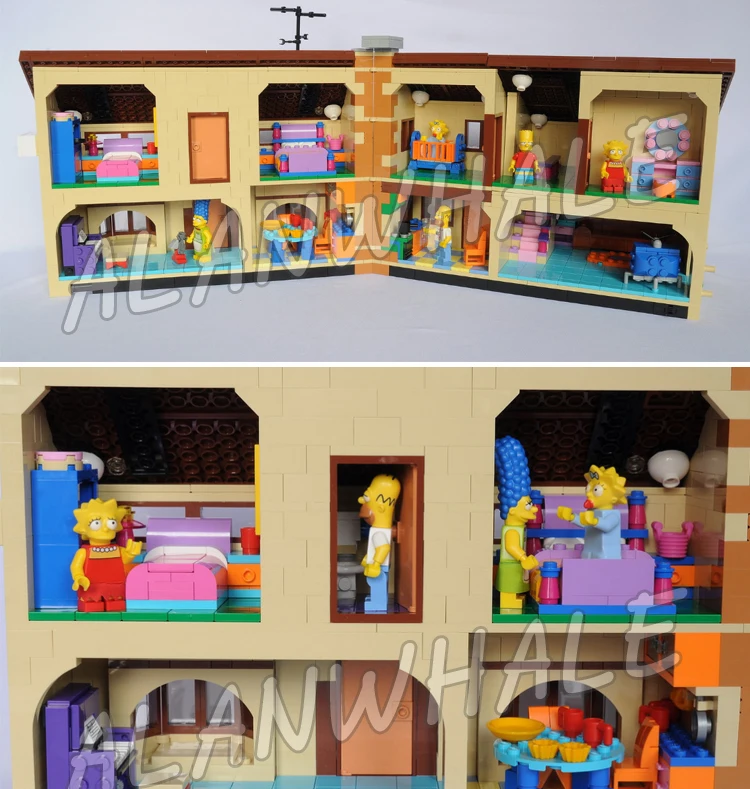 2575 шт Симпсоны семейный дом праздник хобби Строительство 16005 DIY фигурки строительные блоки детские игрушки совместимы с Лаго