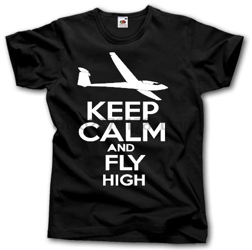 С надписью KEEP CALM AND летайте высоко рубашка S XXL воздуха планер SAILPLANE авиакомпаний