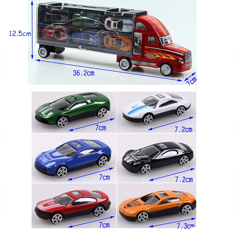 

Espeon Cool 1:64 Alloy Car Model Portable Plastic Container Truck 12pcs/lot MINI Metal Cars Toys For Children Birthday Gift
