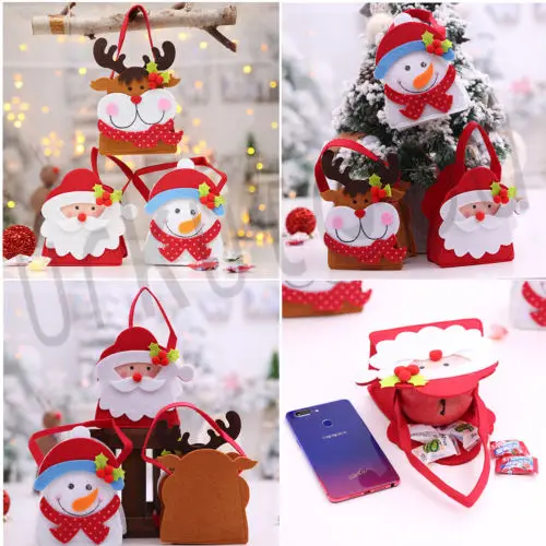 Милые рождественские сумки с Санта Клаусом подарочные сумочки для конфет