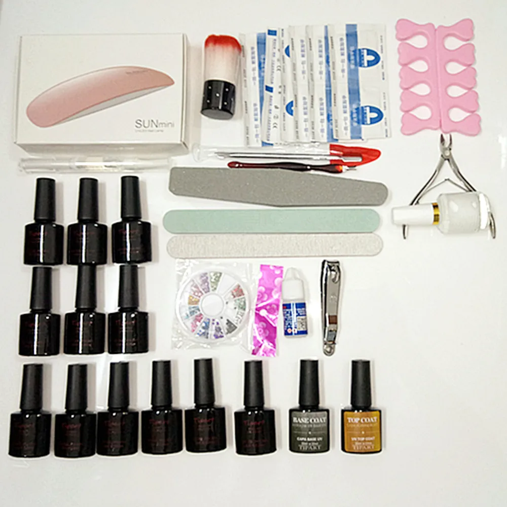 TIPART 12 видов цветов гель для ногтей отмачиваемый Гель-лак топ и Базовое покрытие