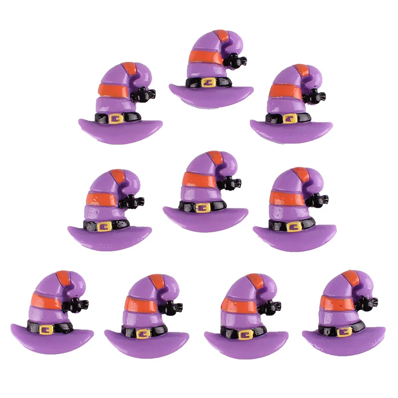 

50pcs Witch Purple Hat Resin Scrapbooking Hair Bow Clip Center Crafts Embellishment Charms Cabachons