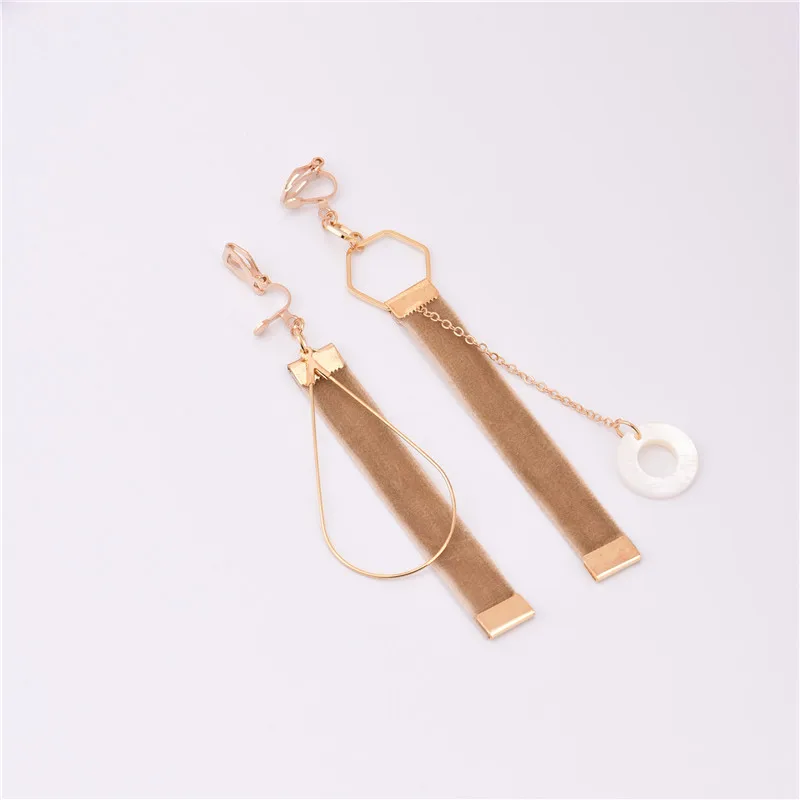 Персонализированные модные геометрические асимметричные серьги-клипсы с полым