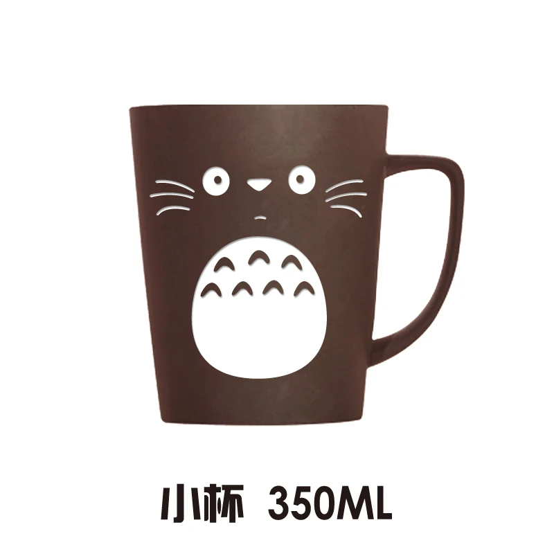 2 Милый мультфильм Tonari No Totoro керамика кофейная кружка аниме большой емкости Шиншилла чайная чашка с крышкой Ложка Рождественский подарок - Цвет: 2