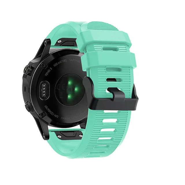 Mint green 26 мм силиконовый ремешок для смарт-часов Garmin Fenix 6X/5X/5 XPlus/3/3HR/D2 Bravo/Quaitx3 Смарт-часы браслет Спорт Correa - Цвет: Mint green