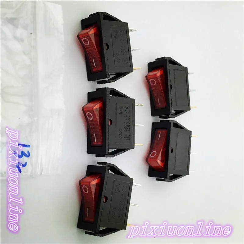 Высокое качество G132Y 3PIN SPST вкл/выкл 5 шт. красный светодиодный переключатель LightBoat