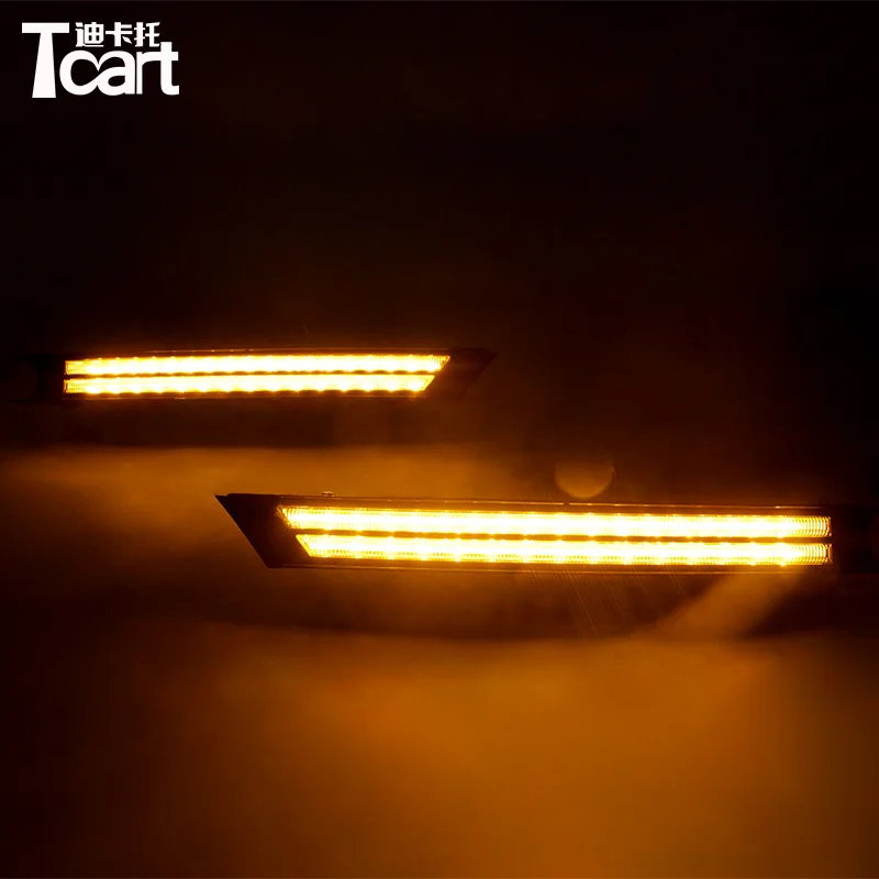 Tcart светодиодный дневные ходовые огни drl для Mazda cx 5 cx5 2017 2018 DRL желтый стример