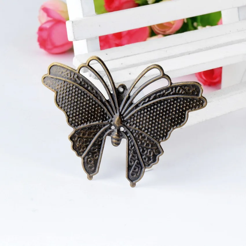 Бесплатная доставка 15 шт с бронзовой филигранью под старину Бабочка Обертывания