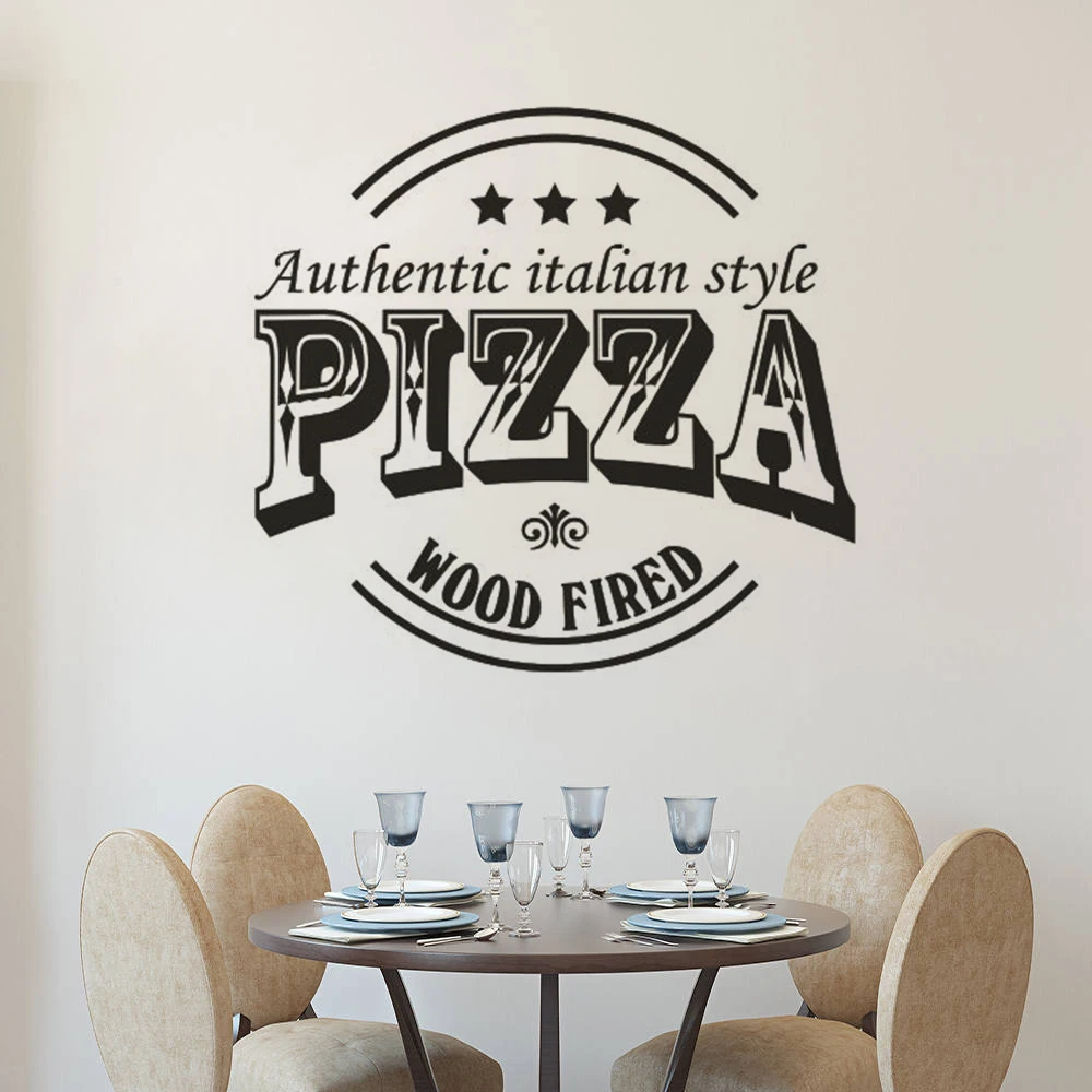 Pizzeria логотип окно постер аутентичный итальянский стиль стены искусства стикер