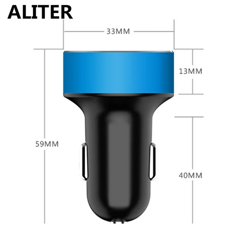 Автомобильное зарядное устройство ALITER для телефона с двумя USB-портами и красным