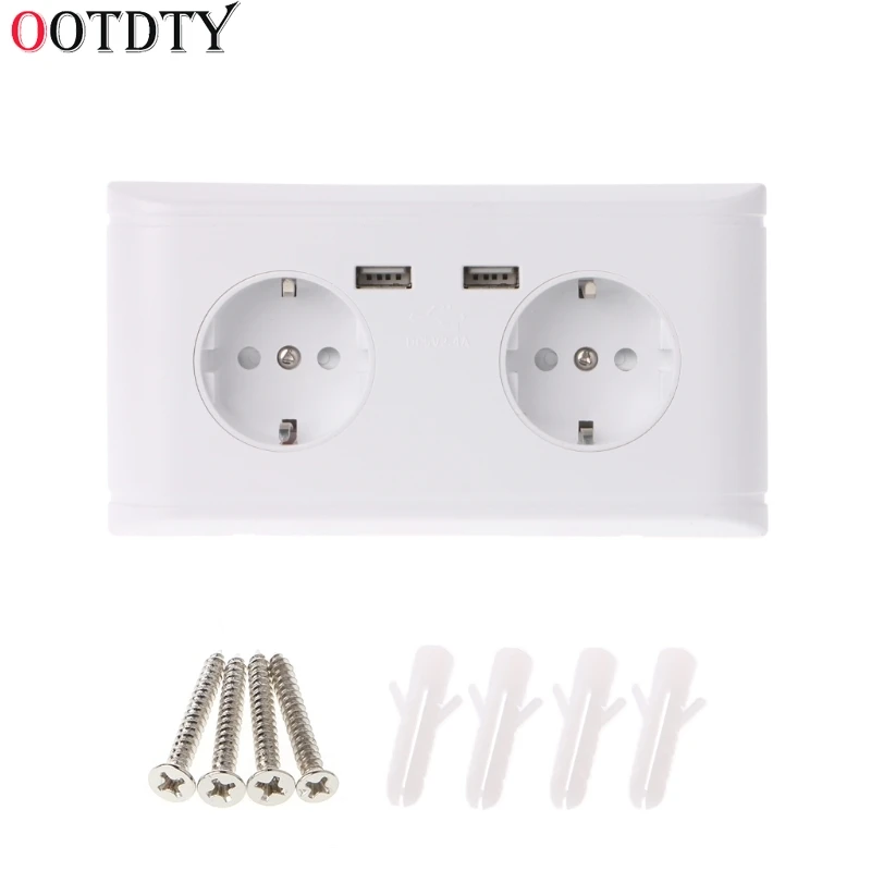 OOTDTY 16A настенный двойной адаптер зарядного устройства двойные usb порты