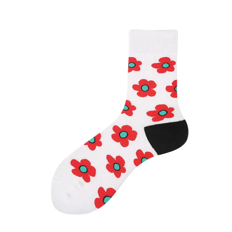flower Забавные милые носки, Мультяшные Цветочные Носки, модные Харадзюку кавайные счастливые носки, женские милые Мультяшные носки для скейтборда - Цвет: flower