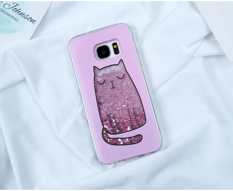 Для Samsung S7 Edge чехол S8 S9 S10 плюс A5 A8 плюс A5 J5 J7 J3 A3 A5 A7 Жидкий блеск динамический телефонные чехлы
