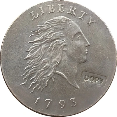 Оптовая продажа 1793 цепь цента Монета КОПИЯ 100% Копер производство посеребренный