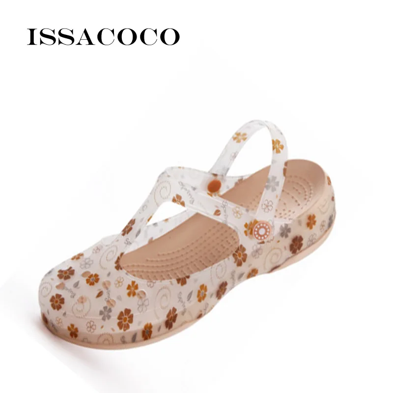 ISSACOCO/тапочки; сандалии; женская обувь; прозрачная обувь; Летние сандалии; пляжная и садовая дышащая обувь тапочки; Pantufa