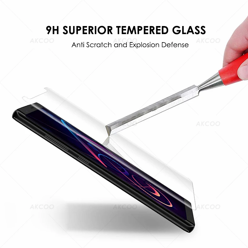 Akcoo Note 9 Защита экрана с нано жидким УФ-клеем для samsung Galaxy S8 S9 Plus S7 S6 edge note 8 полная клеевая защита стекла