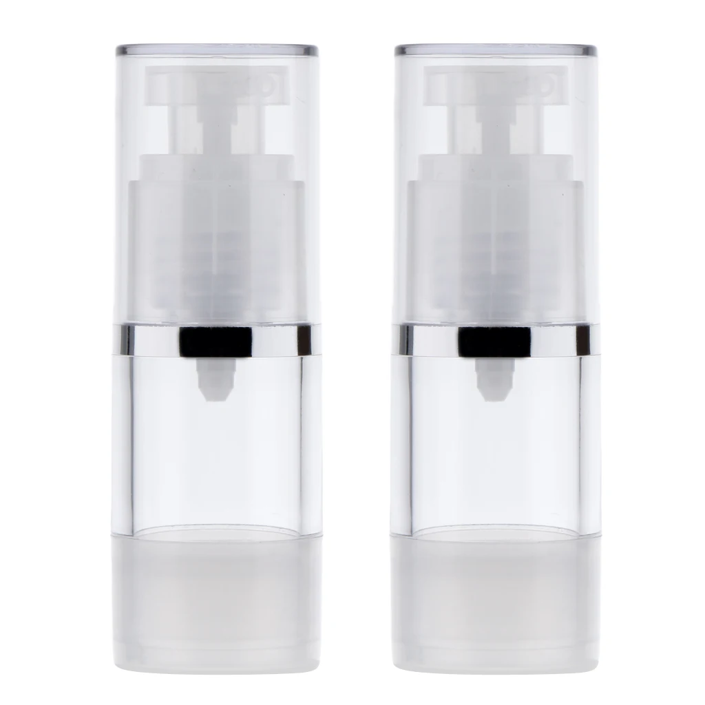 

4Pcs Refillable Cosmetic Cream Lotions Pump Airless Bottle Tube Containers for Travel, 15ML & 30ML