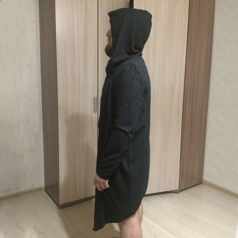 

Trench Coat Men Fashion Casual Long Cardigan Open Stitch Windbreaker Slim Fit Hallowe Hooded Jackets Overcoat Plus Size 4X 7Q214