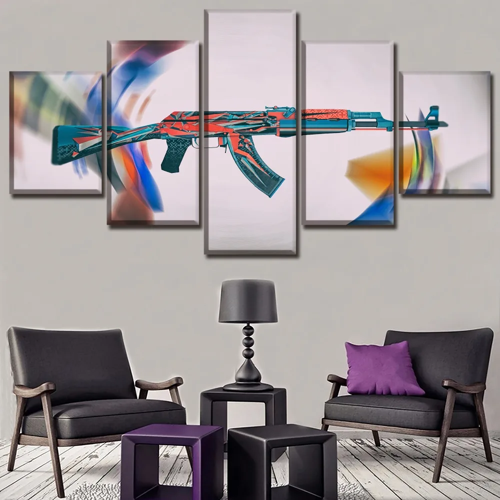 Холст игры Counter Strike Global Offensive AK 47 Картины плакат HD домашний декоративный с