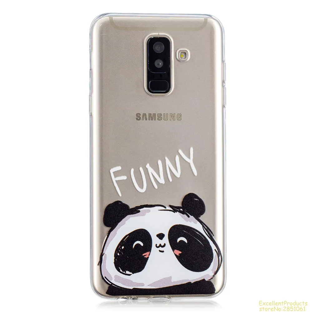 Силиконовый чехол для телефона samsung A6 плюс 2018 fundas hoesje Красивый Веселый мультяшный