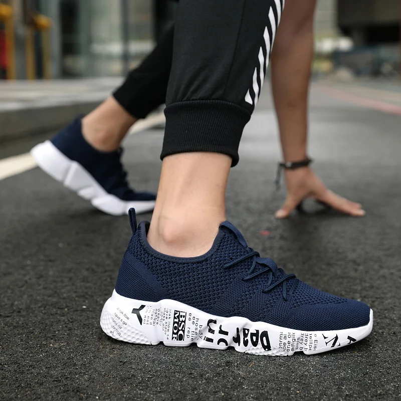 Кроссовки мужские сетчатые дышащие на шнуровке черные красные|Беговая обувь| |