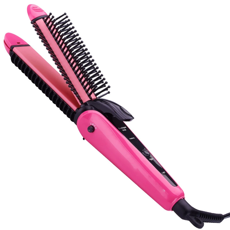 3 In 1 Hair Roller Styler Curling Wand Curly Curls Hair Curlers Curling Wand Brush Comb Straighting Curling Irons Sale