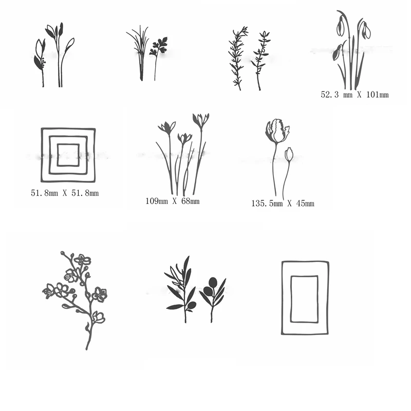Alk Flowers Frame Смешанные трафареты для резки металла сделай сам скрапбукинг