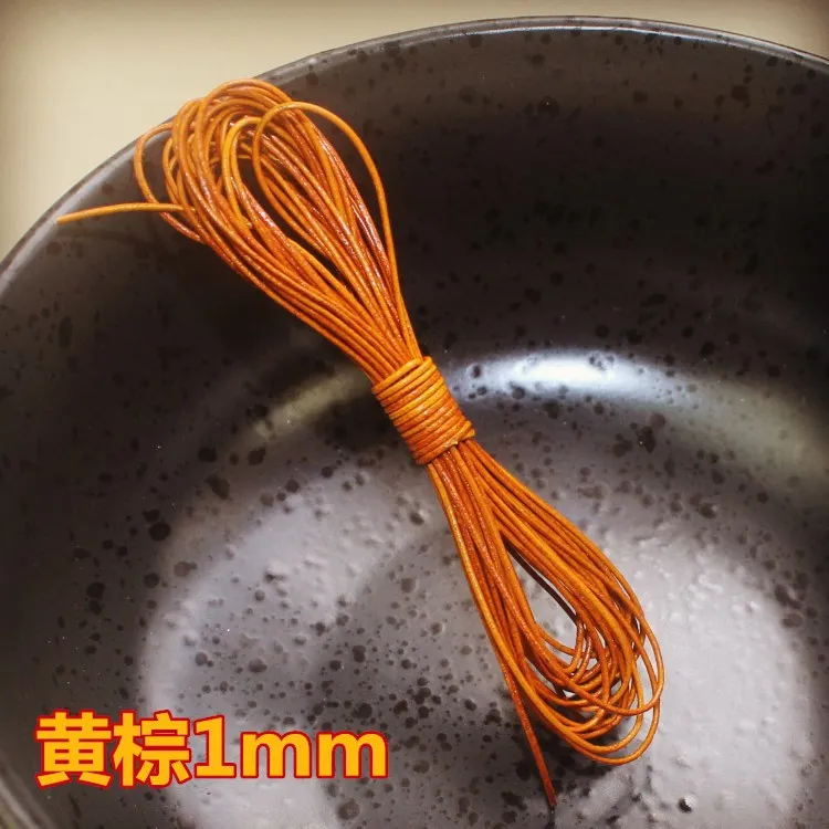 2 метра ретро желто-коричневого плоского круглого настоящей кожи шнурка толщиной 1, 3, 4, 5, 6, 8, 10 мм для создания браслетов и украшений своими руками.