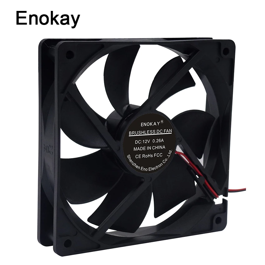 Бесшумный компьютерный кулер Enokay тихий 120x120x25 мм 12 В 24 в 2Pin XH2.54 см чехол для ПК 120